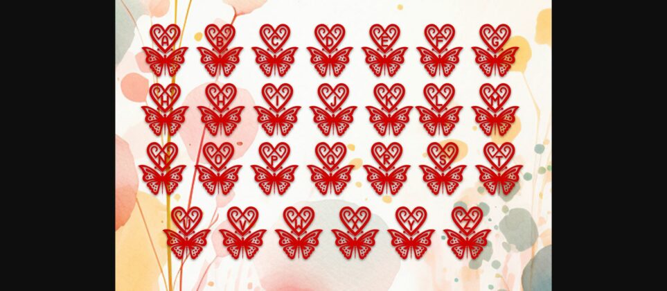 Valentine Butterfly Heart Font Poster 4