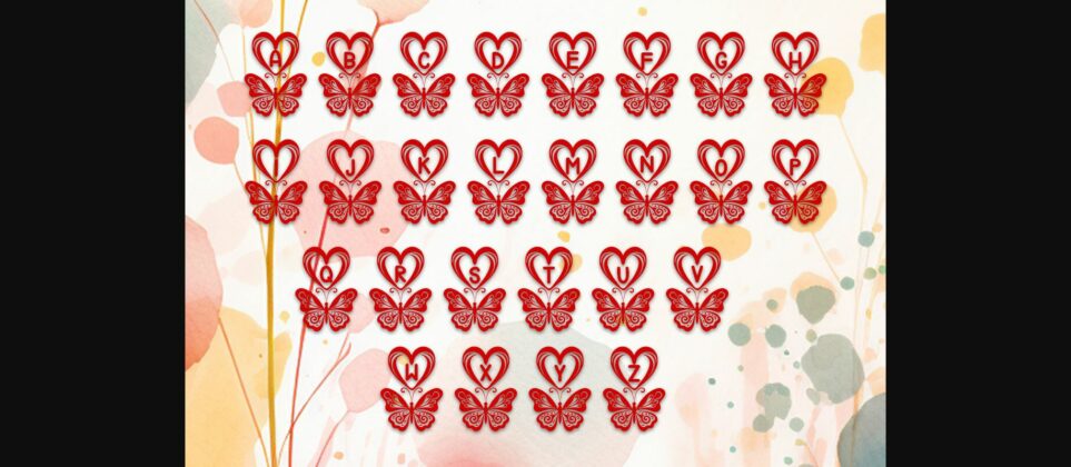 Valentine Butterfly Heart Font Poster 5