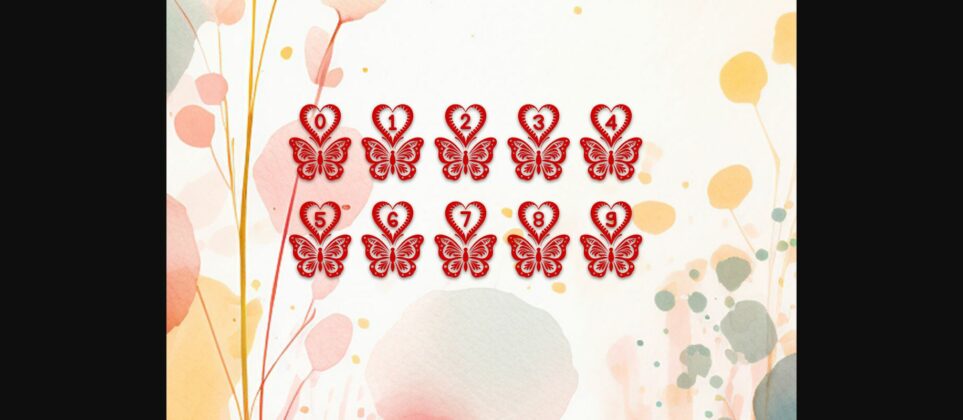 Valentine Butterfly Heart Font Poster 6