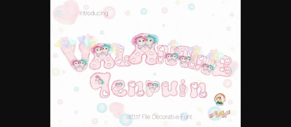 Valentine Penquin Font Poster 1