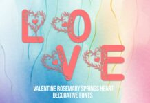 Valentine Rosemary Springs Heart Font Poster 1
