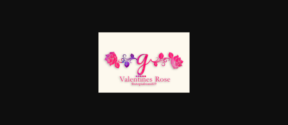 Valentines Rose Monogram Font Poster 3