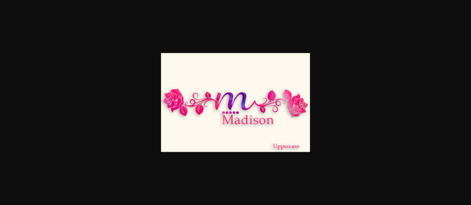 Valentines Rose Monogram Font Poster 5