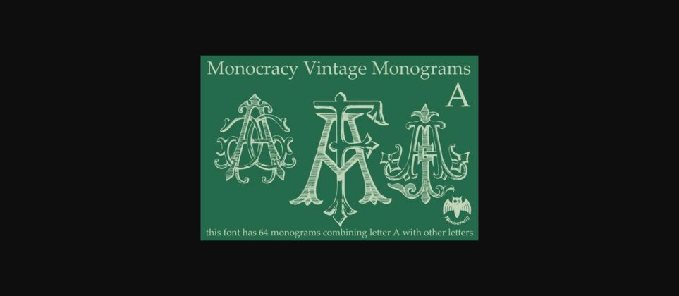 Vintage Monograms a Font Poster 3