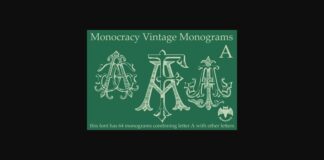 Vintage Monograms a Font Poster 1