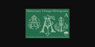 Vintage Monograms a Font Poster 1