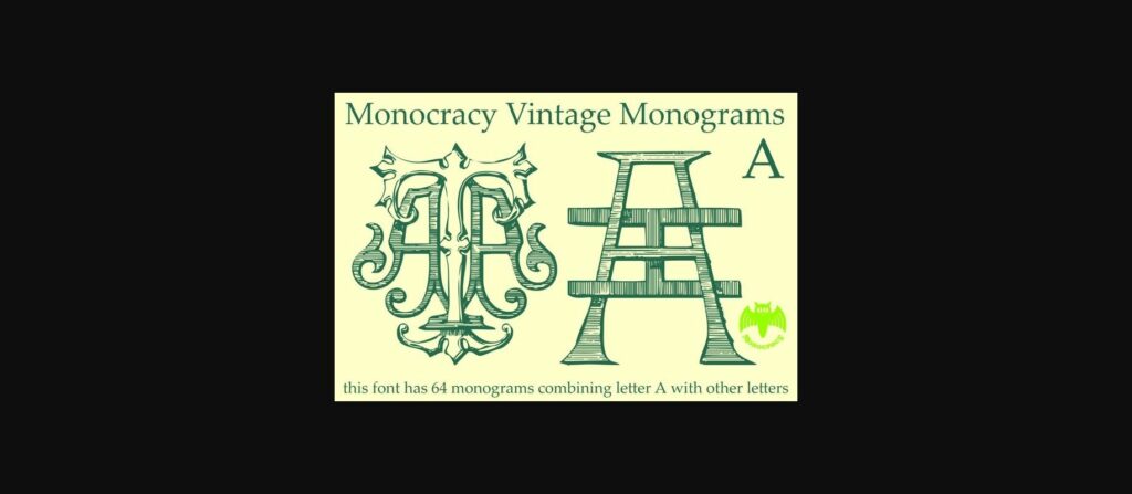 Vintage Monograms a Font Poster 4