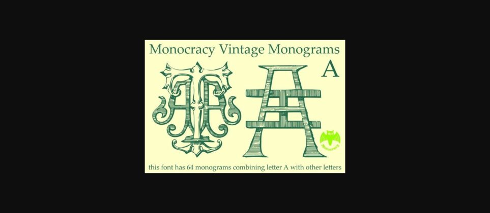 Vintage Monograms a Font Poster 4