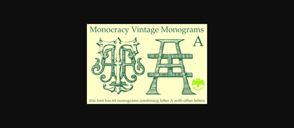 Vintage Monograms a Font Poster 4