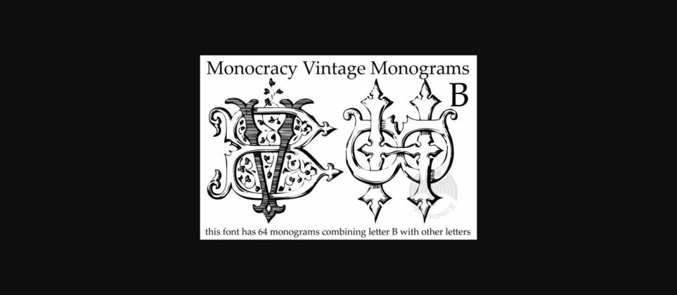 Vintage Monograms B Font Poster 3