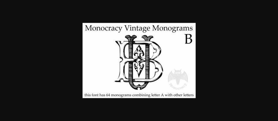 Vintage Monograms B Font Poster 4