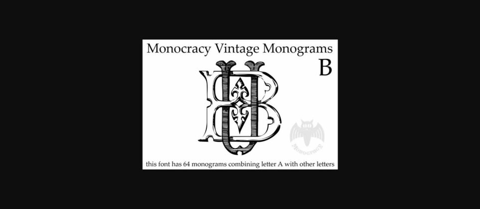 Vintage Monograms B Font Poster 2
