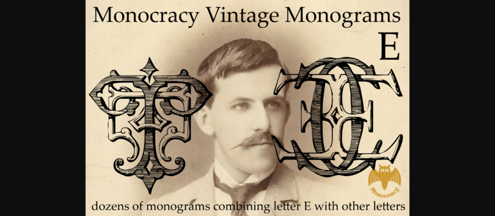 Vintage Monograms E Font Poster 3