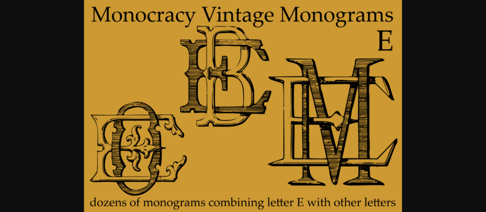 Vintage Monograms E Font Poster 2
