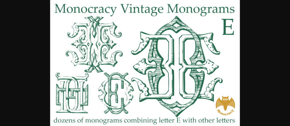 Vintage Monograms E Font Poster 5