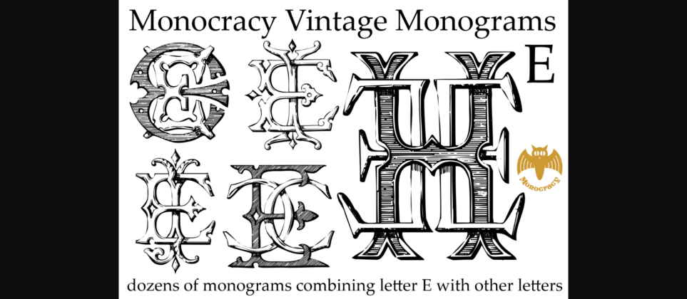 Vintage Monograms E Font Poster 6