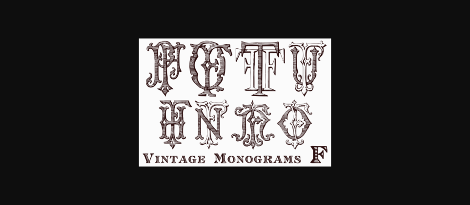 Vintage Monograms F Font Poster 2