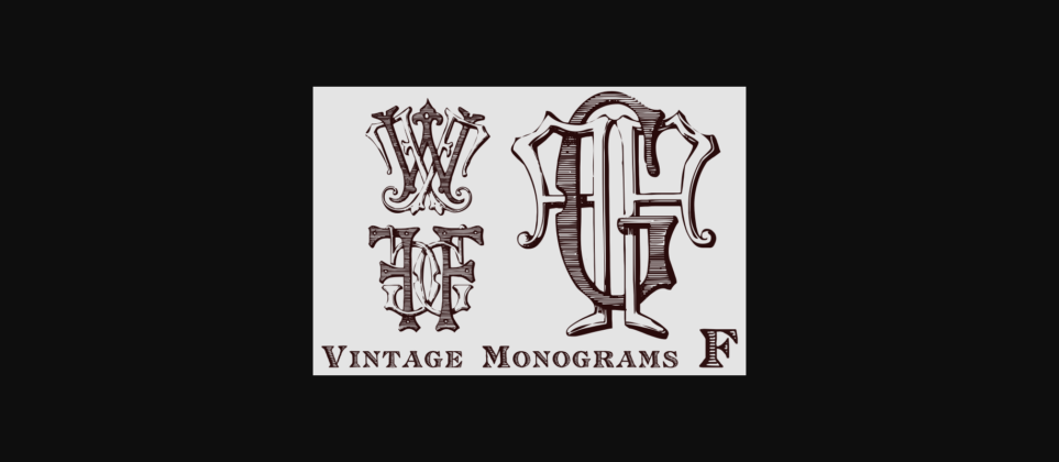 Vintage Monograms F Font Poster 5