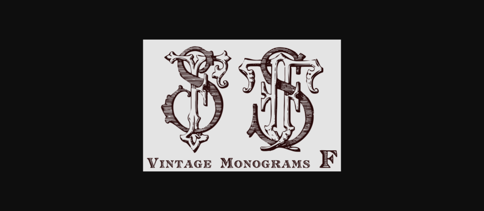 Vintage Monograms F Font Poster 6