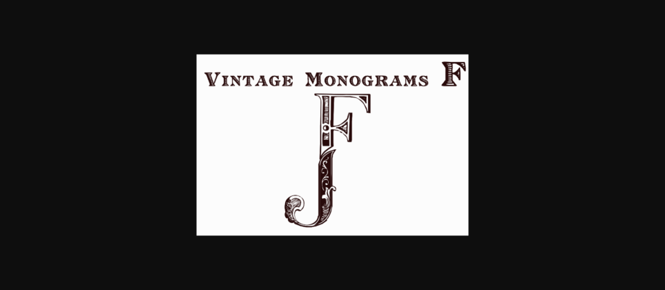 Vintage Monograms F Font Poster 7