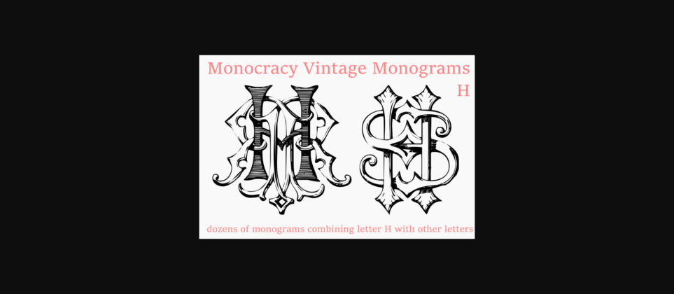 Vintage Monograms H Font Poster 5