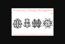 Vintage Monograms H Font Poster 1