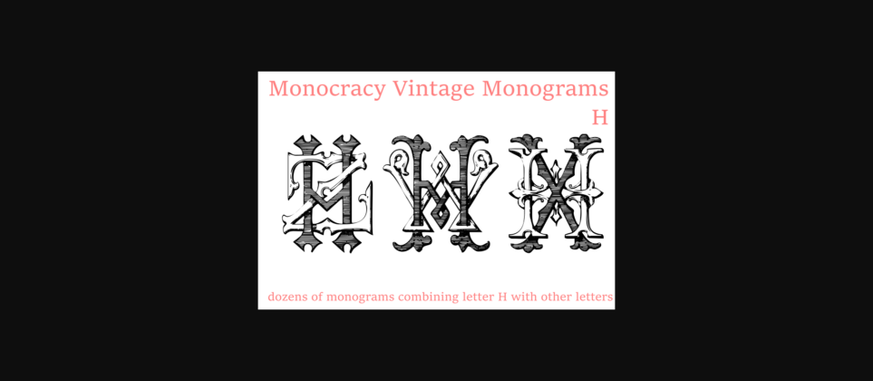 Vintage Monograms H Font Poster 4