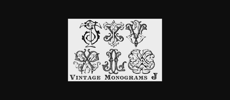 Vintage Monograms J Font Poster 3