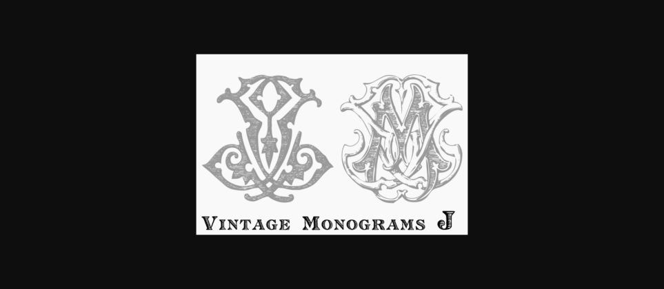 Vintage Monograms J Font Poster 4