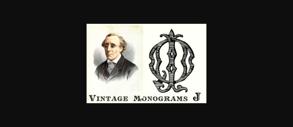 Vintage Monograms J Font Poster 5