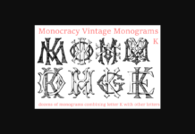 Vintage Monograms K Font Poster 1