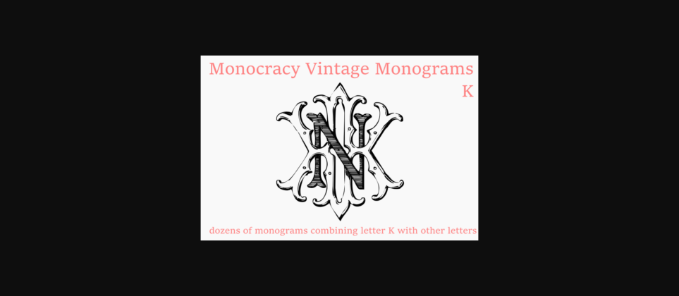 Vintage Monograms K Font Poster 5