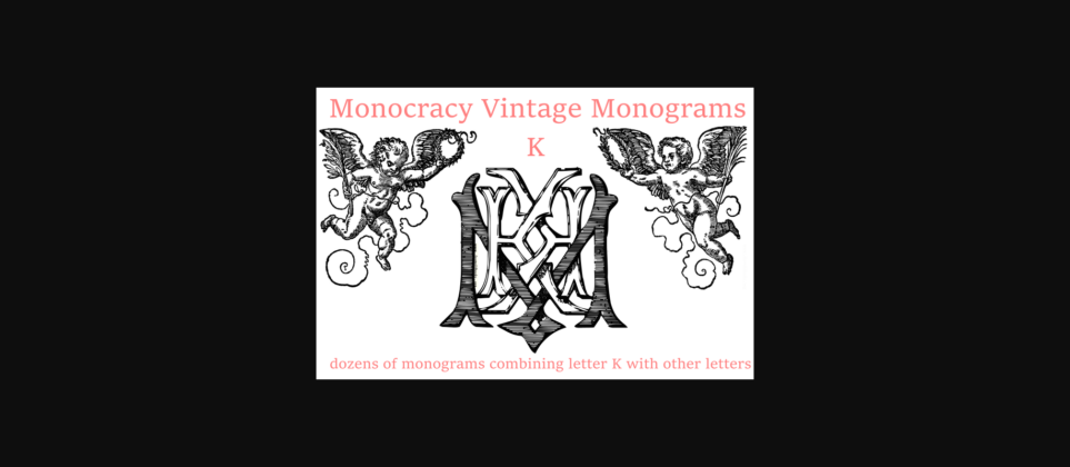 Vintage Monograms K Font Poster 7