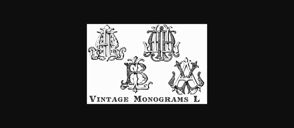 Vintage Monograms L Font Poster 3