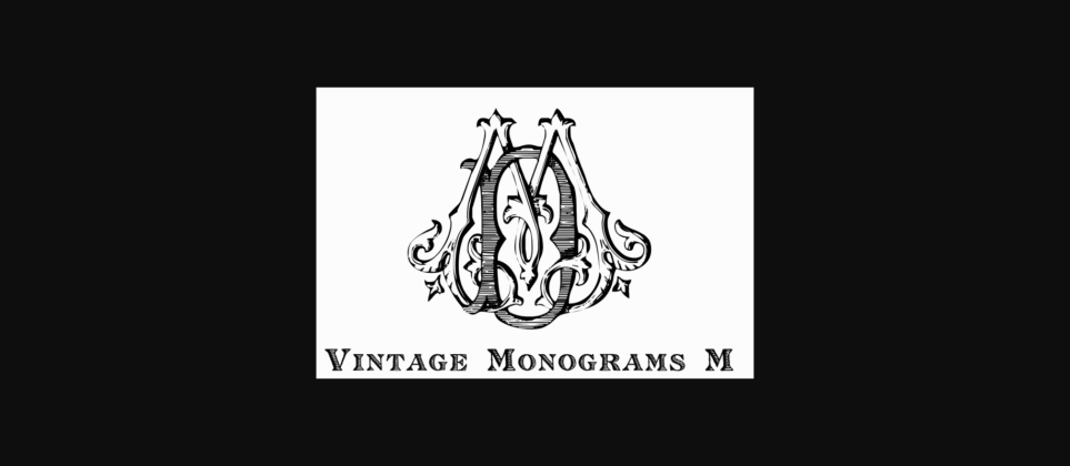 Vintage Monograms M Font Poster 4