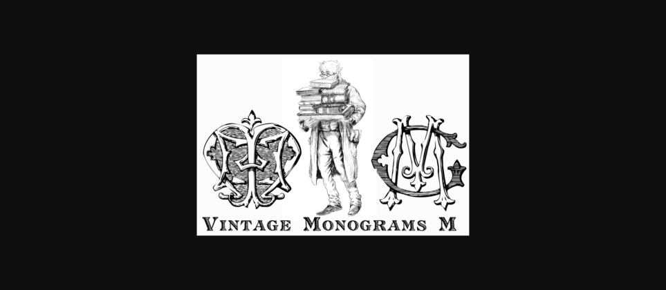 Vintage Monograms M Font Poster 5