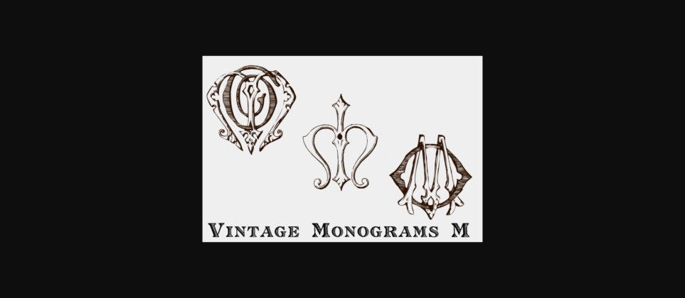 Vintage Monograms M Font Poster 6