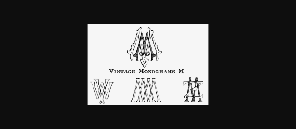 Vintage Monograms M Font Poster 7