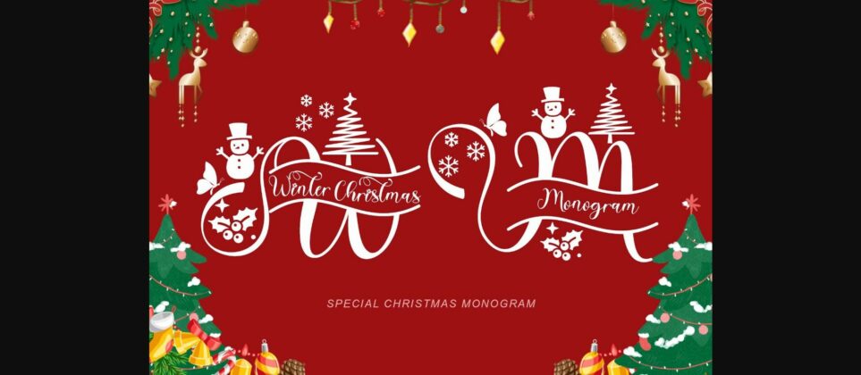 Winter Christmas Monogram Font Poster 3