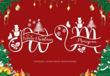 Winter Christmas Monogram Font Poster 1