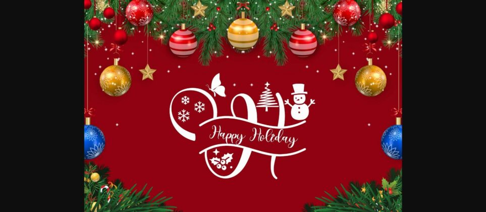 Winter Christmas Monogram Font Poster 6