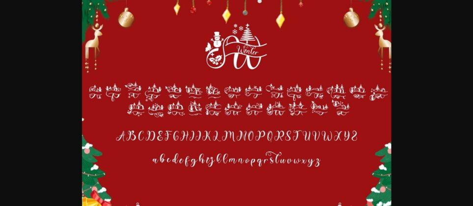 Winter Christmas Monogram Font Poster 7