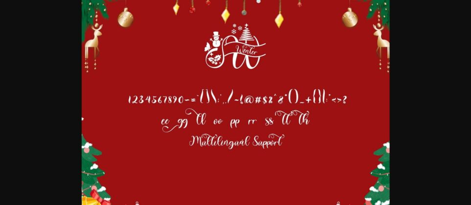 Winter Christmas Monogram Font Poster 8