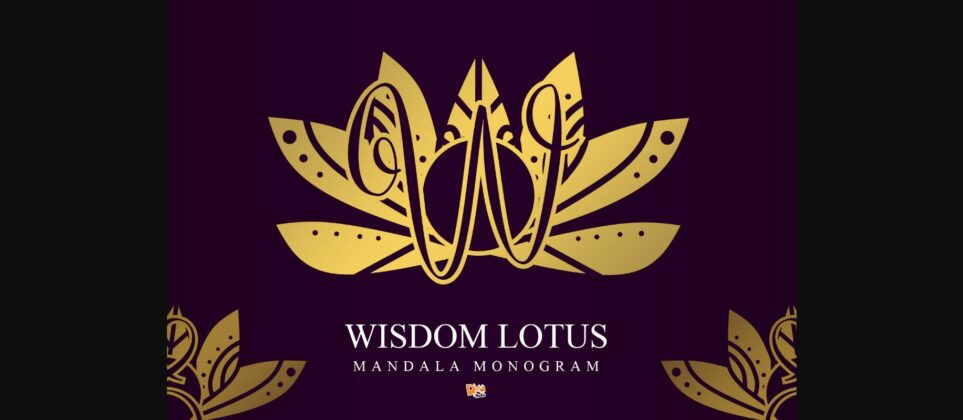Wisdom Lotus Mandala Font Poster 3