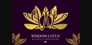 Wisdom Lotus Mandala Font Poster 1
