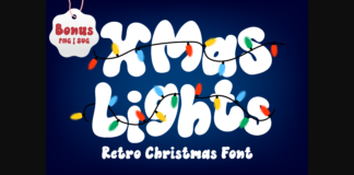 Xmas Lights Font Poster 1