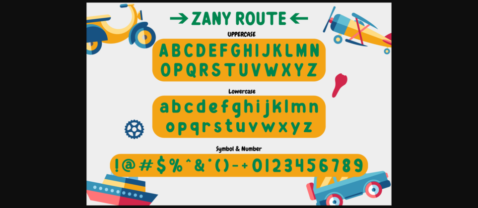 Zany Route Font Poster 9