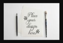 8x10 Flatlay Paper Print Mockup Poster 1
