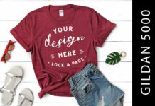 Antique Cherry Gildan 5000 Mockup TShirt Poster 1