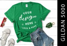 Antique Irish Green Gildan 5000 Mockup Poster 1